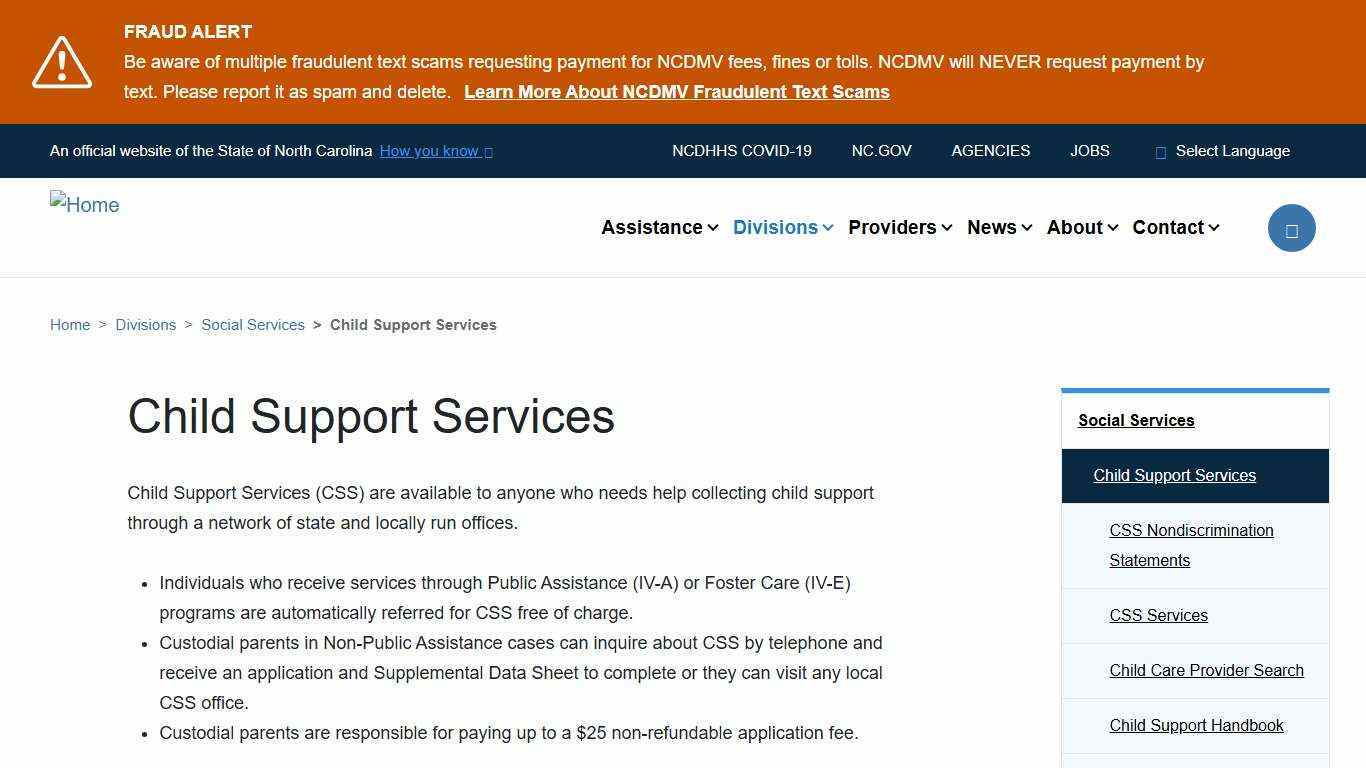 NC DHHS: Child Support Enforcement